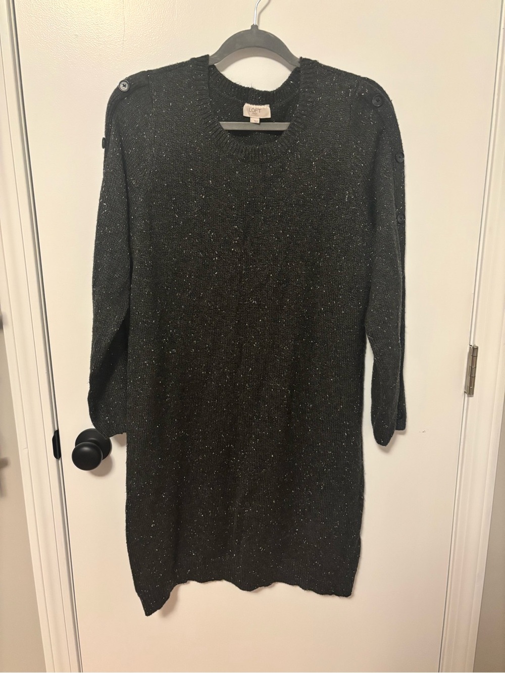 LOFT Gray Knit Sweater Dress